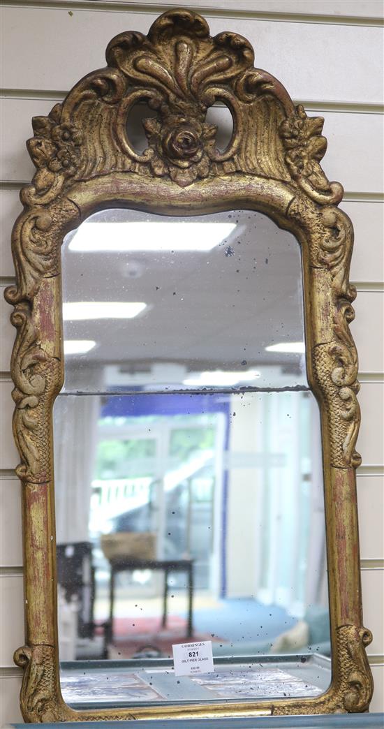 A gilt pier glass, H.84cm